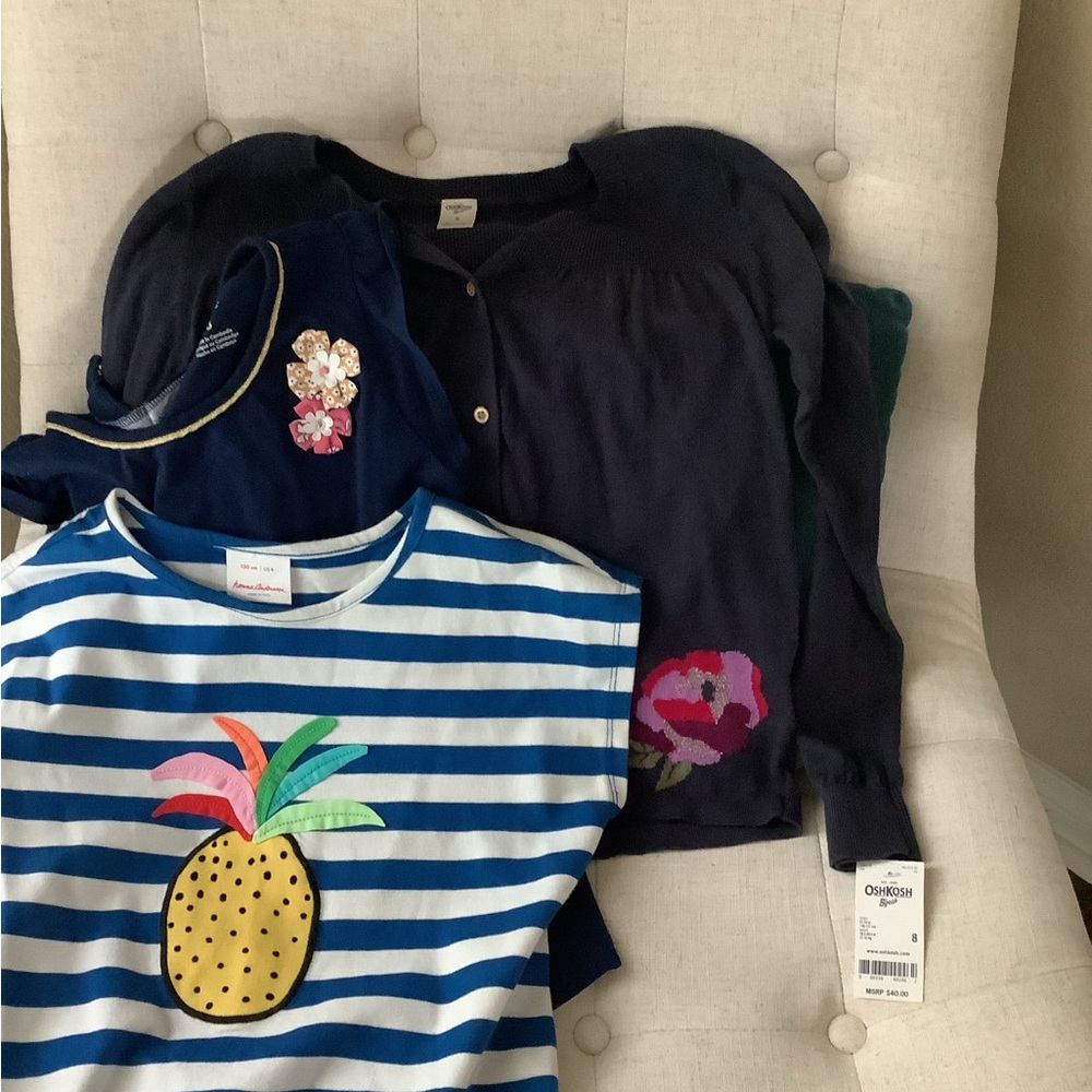 1 Cardigan and 2 shirts, girls size 8